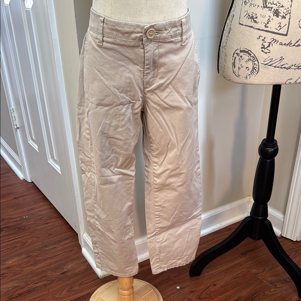GAP Girl Cropped Adjustable Waistband Casual Khaki Chino Pants